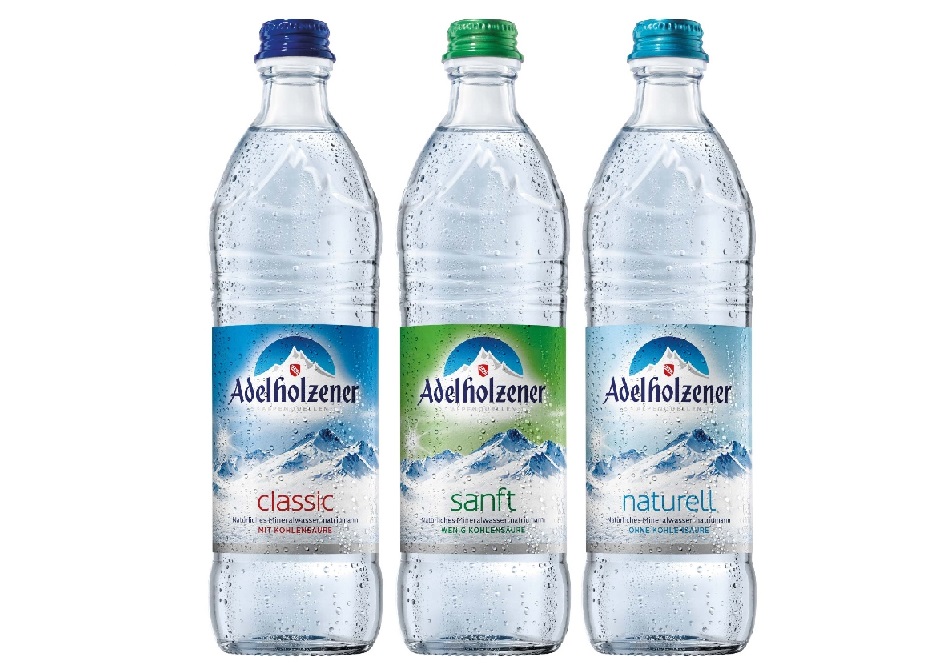 Neuentwicklung: Die 0,5-Liter-Individual-Glasflasche greift auch haptisch das Alpenrelief als Markensignal auf.