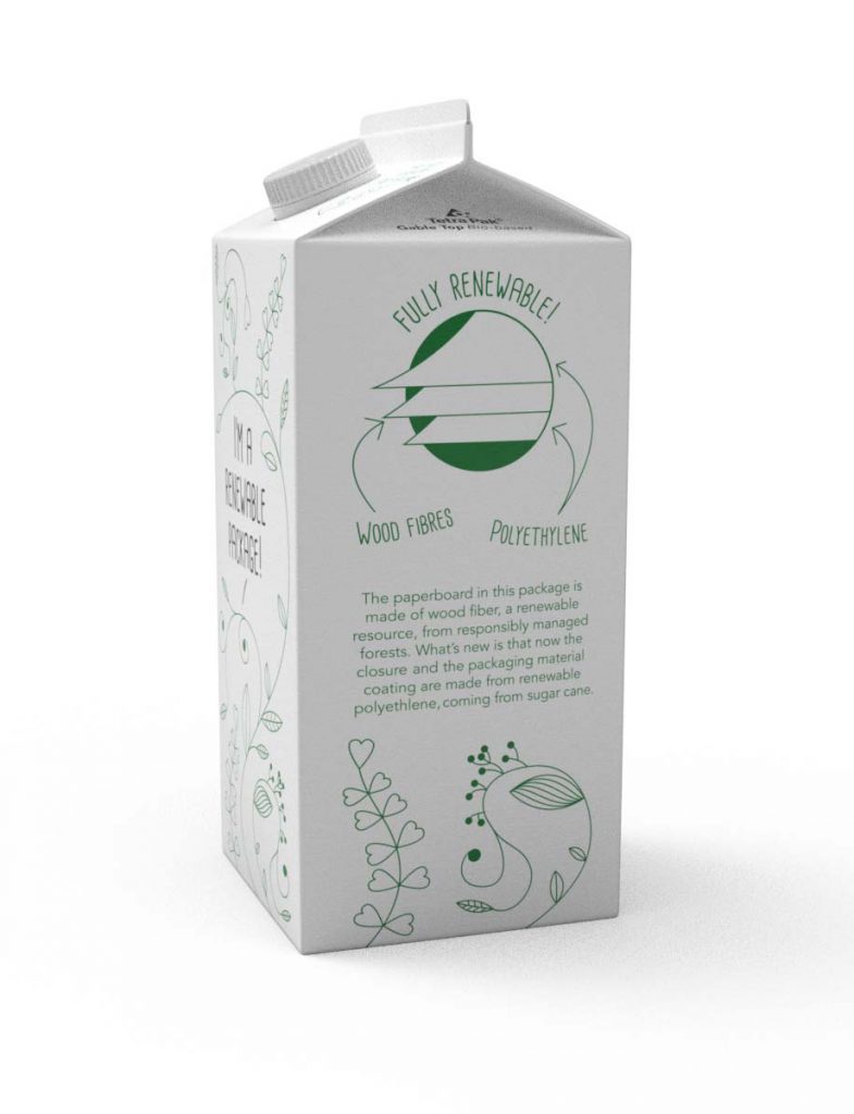 Tetra Rex® ist der erste vollkommen aus nachwachsenden Rohstoffen hergestellt Getränkekarton von Tetra Pak.