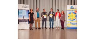 Preisverleihung Innovation Award „Bio-based Material of the Year 2017“ (v.l.n.r. Gordana Hofmann-Jovic, Sponsor InfraServ Knapsack (DE); Michael Carus, nova-Institut (DE); Eduardo Gordillo, Bio-Lutions (DE); Tuomas Mustonen, Paptic (Fl); Janin Wascinski, Phytowelt (DE); Asta Partanen, nova-Institut (DE)
