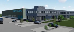 Auf 6.000 Quadratmetern soll das neue Optima-Logistikzentrum mehr Platz für die Materialwirtschaft des Verpackungsmaschinenherstellers bieten. Bild: Optima