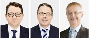 Der Vorstand der Gerresheimer AG: Rainer Beaujean, Andreas Schütte und der neue Vorsitzende Dr. Christian Fischer. Bilder: Gerresheimer AG