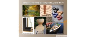 Sechs Produkte aus Bioverbundwerkstoffen gehen ins Rennen um den Innovationspreis „Biocomposites of the year 2017“
