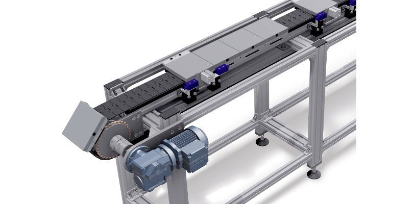 Das staufähige Palettenumlaufsystem SPU 240 ermöglicht das dynamische Puffern und Vereinzeln von Werkstückträgern. (Bild: Maschinenbau Kitz)