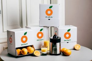 Der Orangen-Versender „Oh!Saft“ informiert auch online über seine Verpackungen