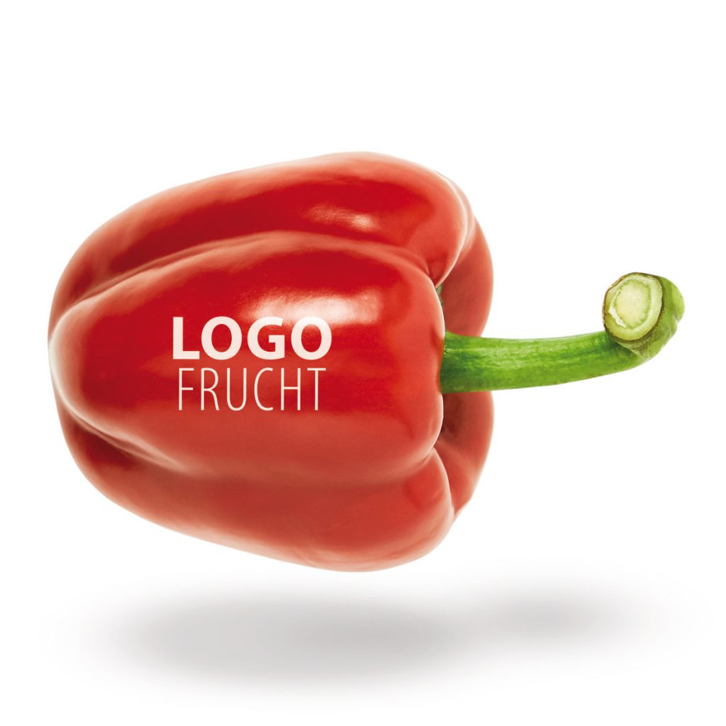 Rote Paprika mit Option Logo