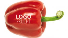 Rote Paprika mit Option Logo