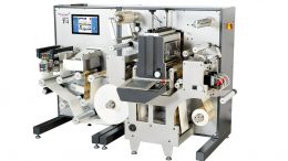 Die kompakte All-in one professionelle Etikettendruckmaschine Trojan T4 mit Inline-Finishing