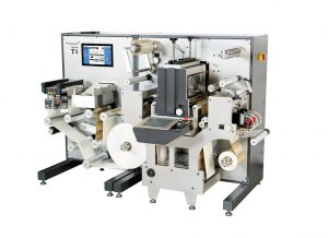 Die kompakte All-in one professionelle Etikettendruckmaschine Trojan T4 mit Inline-Finishing