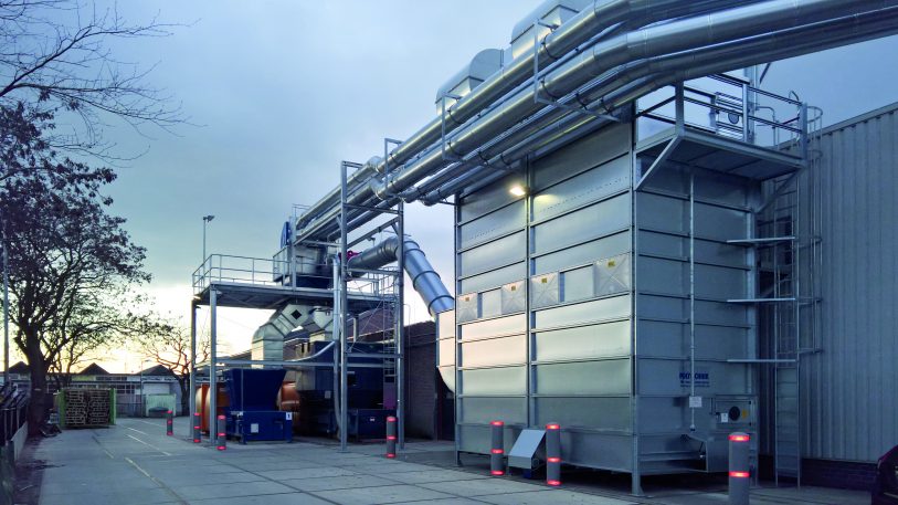 Filteranlage mit Entsorgungscenter für die Faltschachtelherstellung 2016.