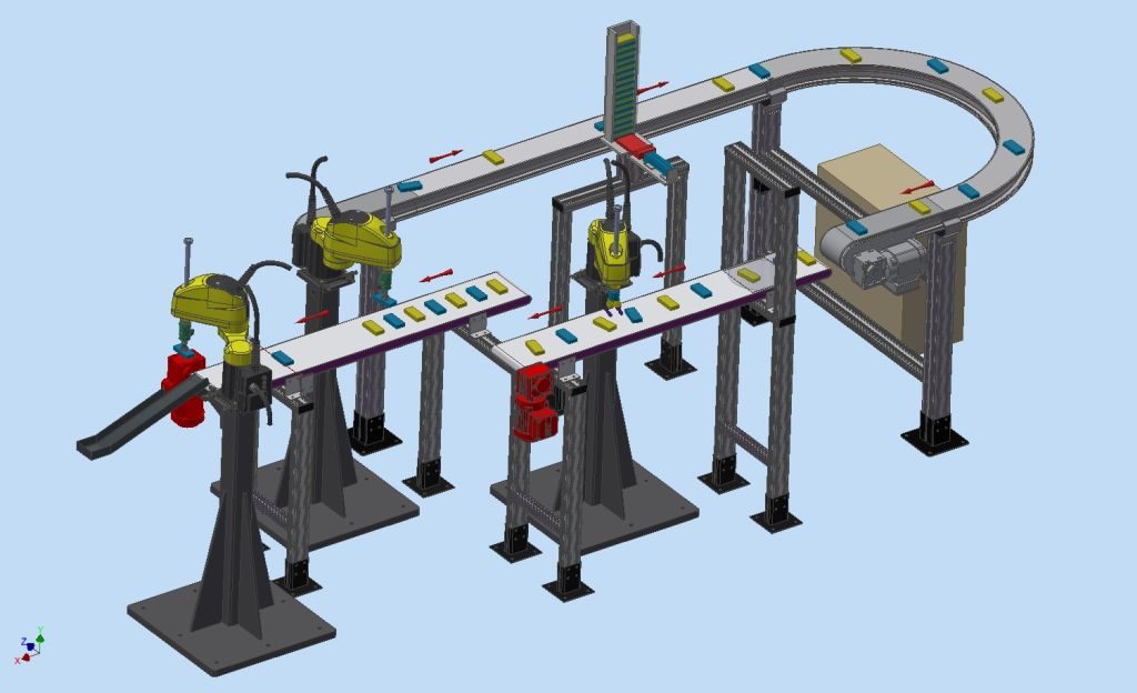 Faltschachtel-Handlingsanlage von ASA mit Fanuc-Robotern