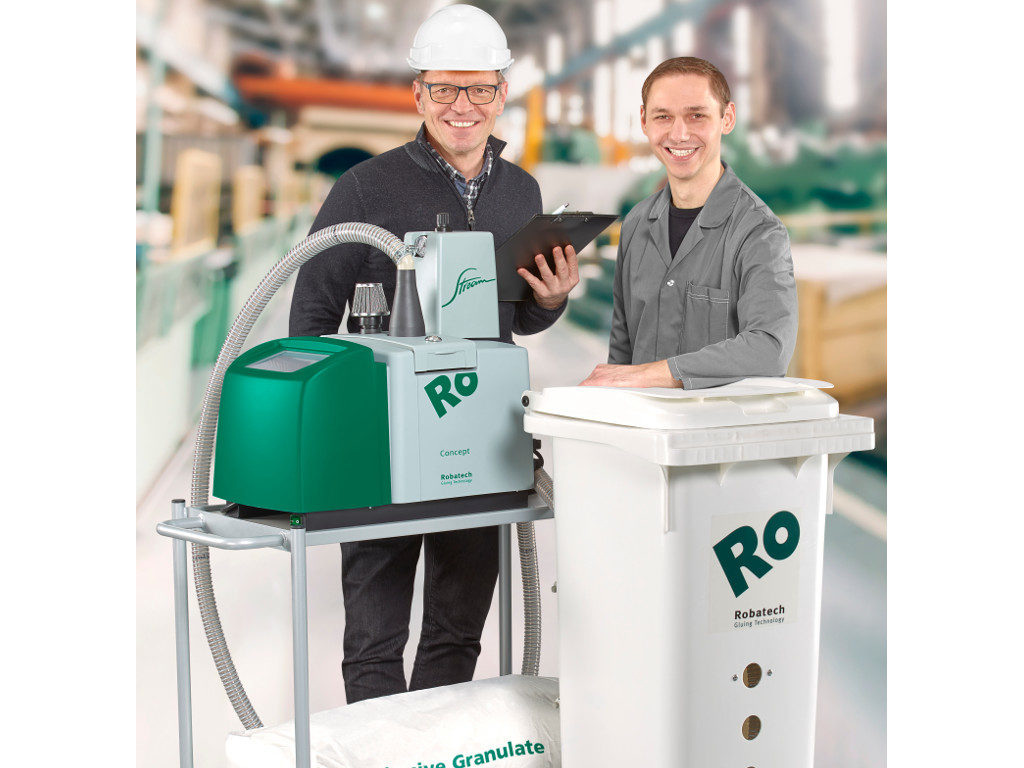 Klebstoff-Befüllsystem RobaFeed 3 mit Granulatbehälter GlueFill