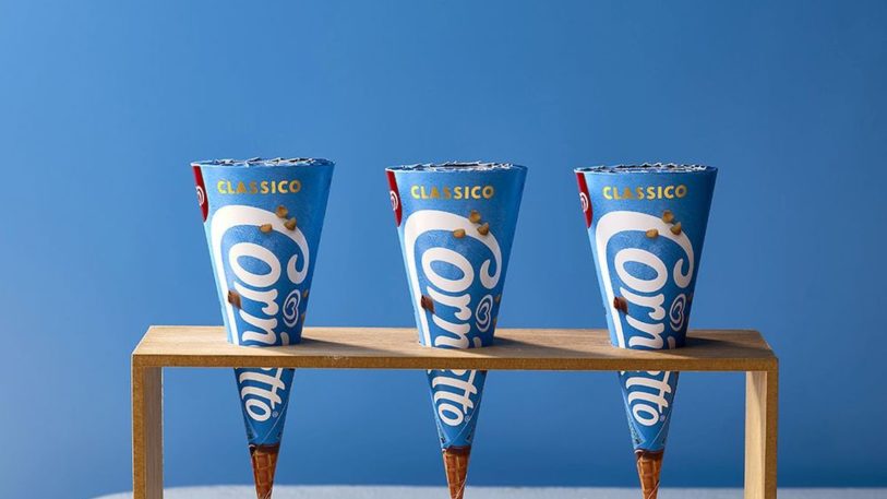 Kräftige Farben bestimmen den Relaunch von Cornetto (Bild: Langnese)