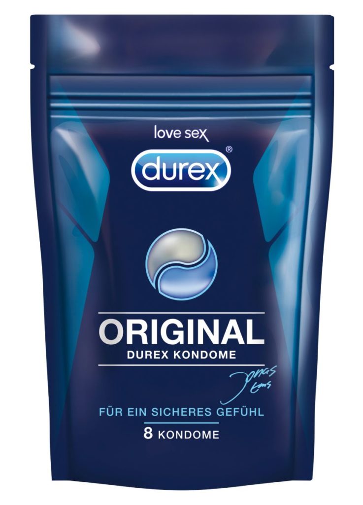 Der diskrete Beutel der Kondome Durex Original