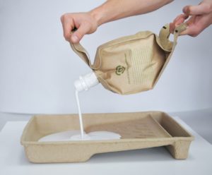Optional mit dabei: Farbwanne aus recycelter Kartonage
