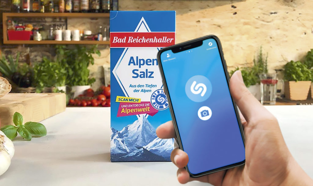 AlpenSalz, AlpenJodSalz, AlpenJodSalz + Fluorid und AlpenJodSalz + Fluorid + Folsäure gelangen mit einer Shazam-Codierung in den Handel. (Bild: taste!)