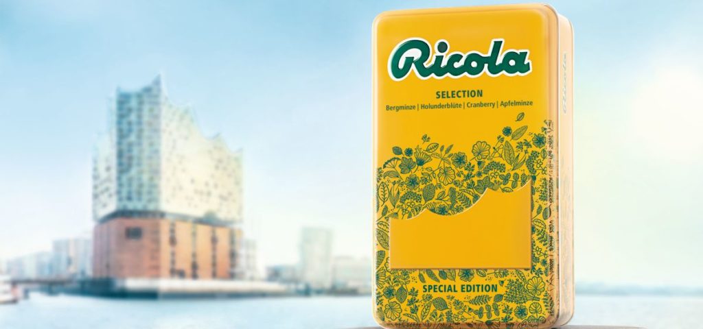 Die Ricola-Sonderedition mit Elbphilharmonie-Umriss (Bild: Hajok Design)