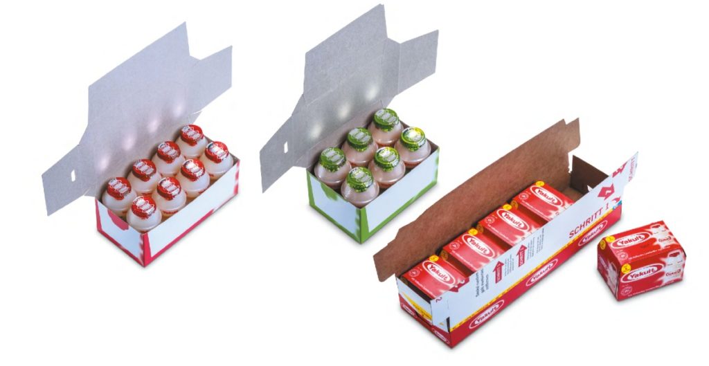 Sekundärverpackungen und Tertiärverpackung Yakult (Bild: Schubert) Sekundärverpackungen und Tertiärverpackung Yakult