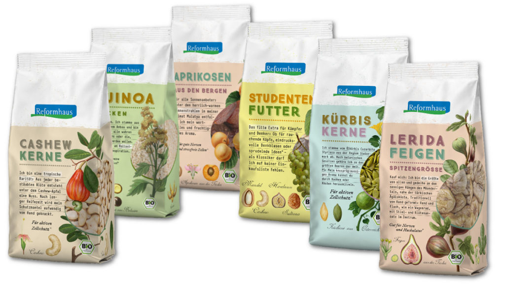Die neuen Reformhaus-Eigenverpackungen (Bilder: Reformhaus)