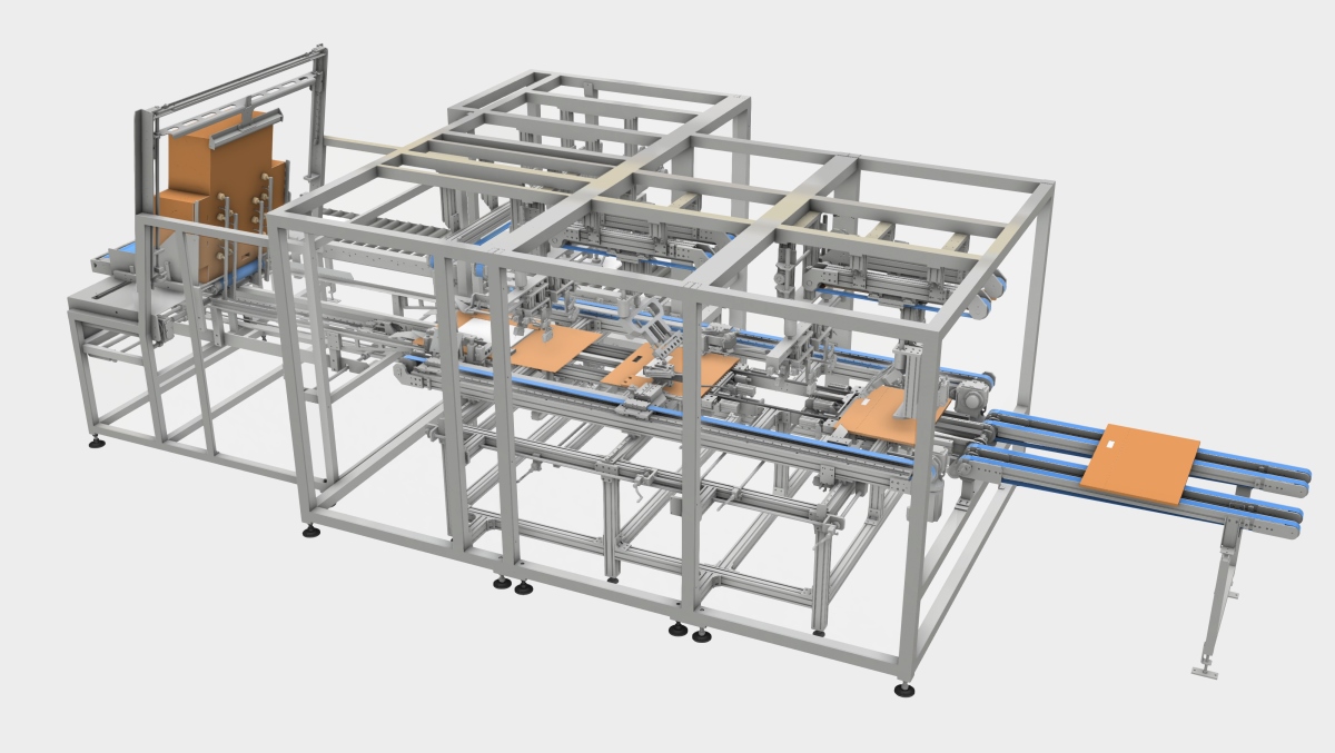 Beim Faltprozess wird der Produktschutz automatisch mit geformt.