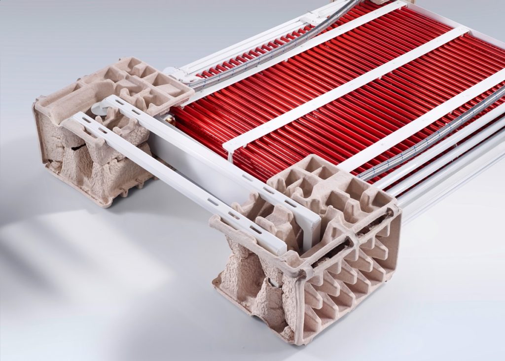 Faserformfaltpolster für Heizkörper.