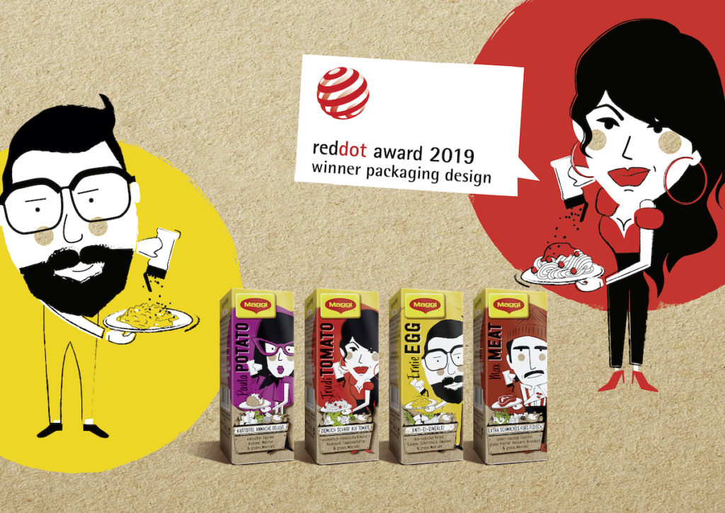 Berndt+Partner Creality gewinnt mit dem Design und dem Packaging der neuen Maggi Würzquickies den Rod Dot Award sowie den German Design Award. (Bild: Maggi GmbH)