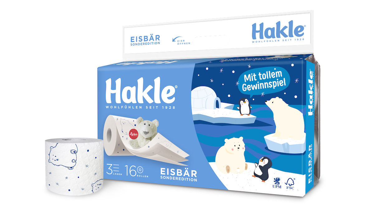 Winterliche Toilettenpapier-Edition von Hakle journal packaging 