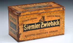 Ältestes Objekt: Blechdose für Zwieback der Firma Stemler, ca. 1900 (Bild: Technoseum)