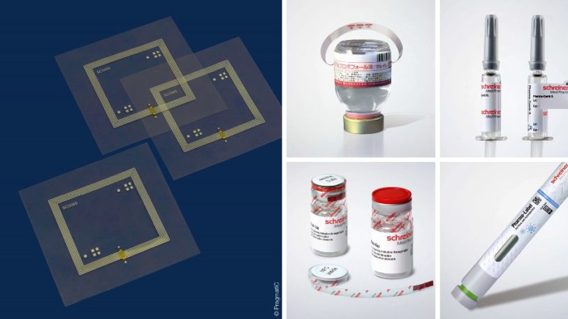 Die neuen, smarten Pharma-Labels von Schreiner MediPharm und PragmatIC eignen sich z.B. für Primärverpackungen und Devices. (Bild: Schreiner Group GmbH & Co. KG)