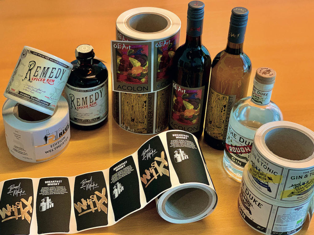 Digital produzierte Etikettenbeispiele von Inform Etiketten (Bild: Xeikon)