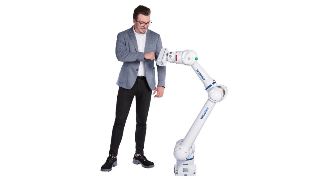 Eine staub- und wasserdichte Variante des MRK-fähigen Basismodells: der neue Motoman HC10DT IP67.