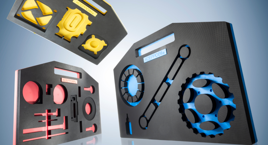 Für den sicheren Transport: Koffereinsätze aus KoeppCell-Material K/PE. (Bild: W. Köpp)
