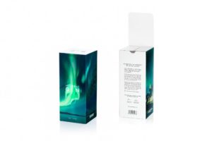 Arctic Blue Gin Verpackung mit Holografieeffekt