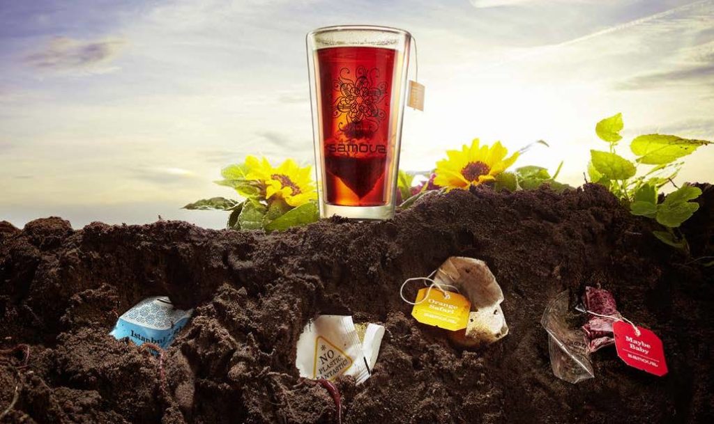 Samova setzt auf kompostierbare Teebeutel und Kuverts.