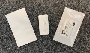 Muster für Beutel und Testkassette.