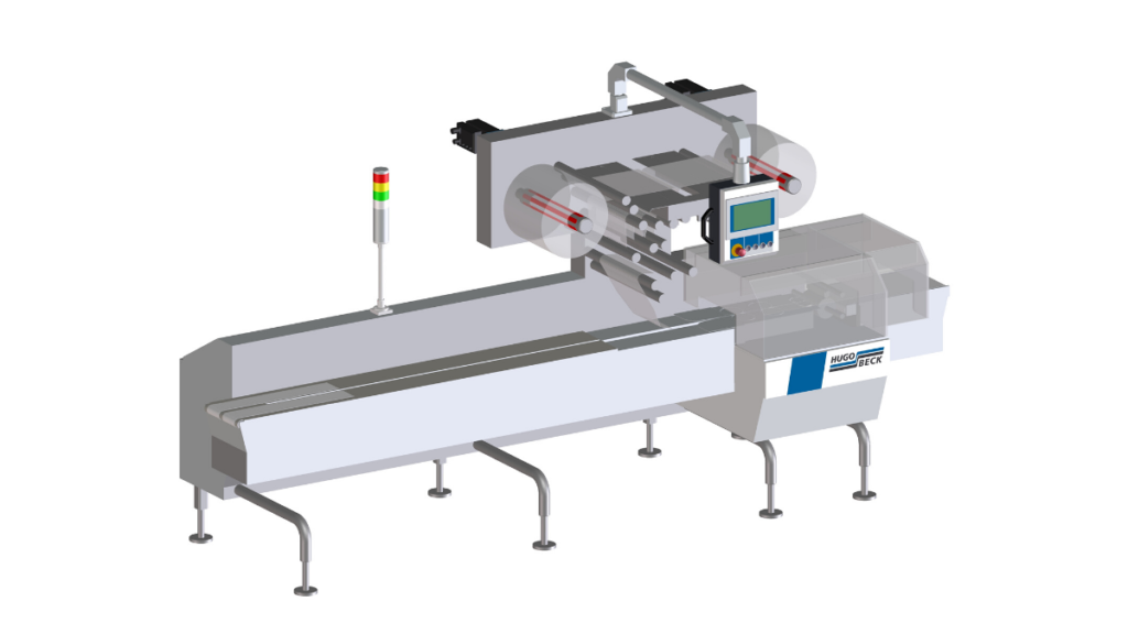 3-D-Bild einer Flowpackmaschine im Hygienic Design