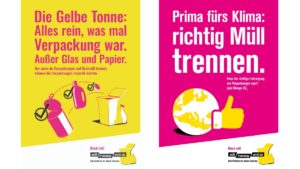 zwei Plakate der Kampagne Muelltrennung wirkt zum Erdüberlastungstag