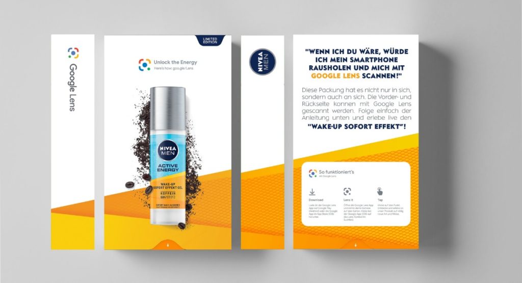 Verpackung von Nivea Men kann mit Google Lens gescannt werden