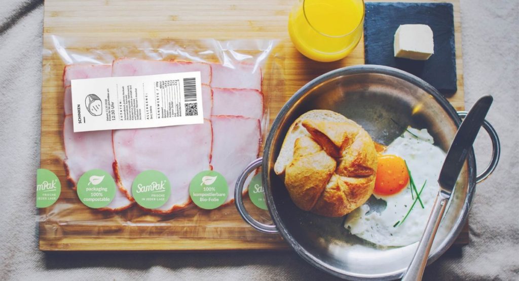 Bio-SamPak ist eine Folie aus Zellstoff für Wurst und Käse
