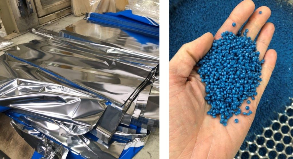 Folie und daraus recyceltes Granulat in Tests der Rezyklat-Initiative