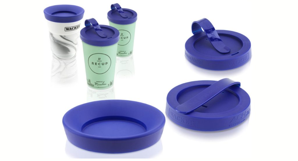 Recup mit Silicondeckeln von KraussMaffei