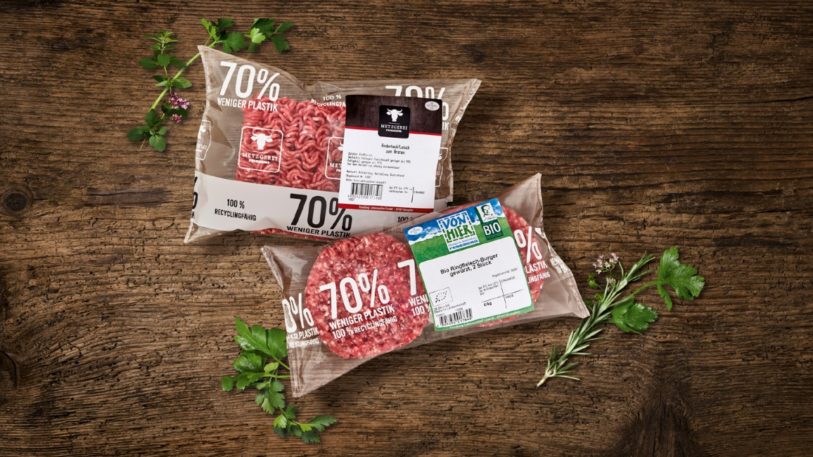 zwei Flowpacks für Hackfleisch von Feneberg