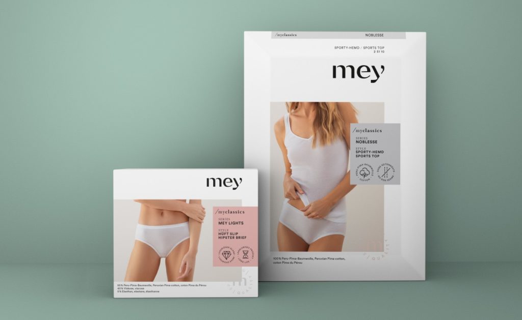 Verpackungsdesign für Wäsche von Mey