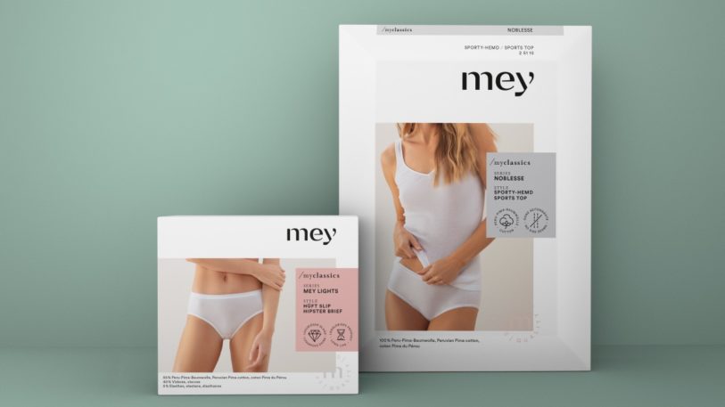 Verpackungsdesign für Wäsche von Mey