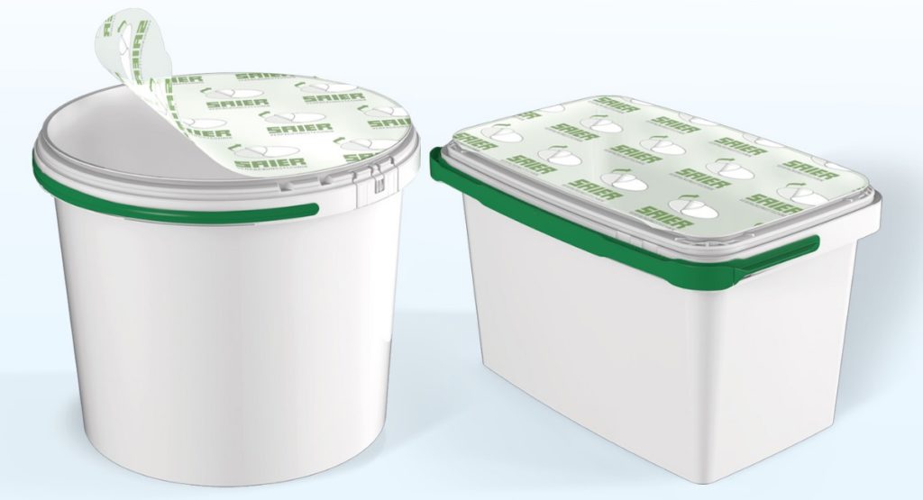 Zwei Eimer mit Peel-Folien-Versiegelung
