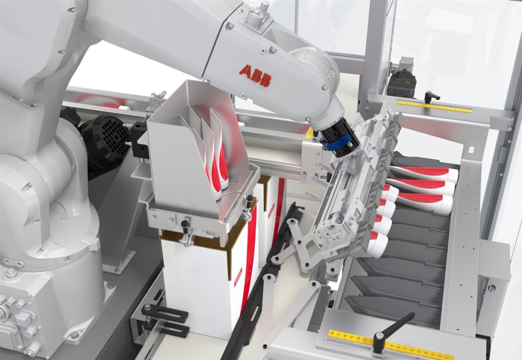 Mit dem Kompaktpacker einfach und schnell vom Band in die Packung