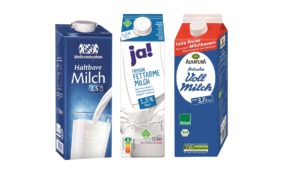 Weiß und Blau: Milch hält bis heute an den klassischen Farbcodes fest.