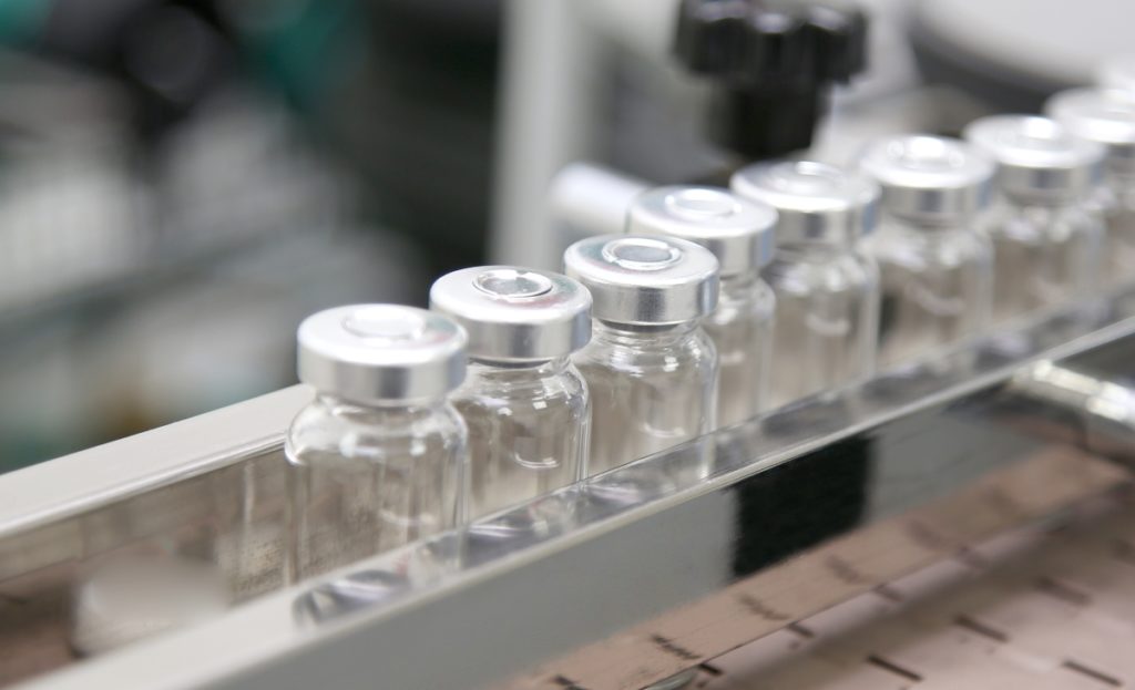 Produktionslinie mit Vials