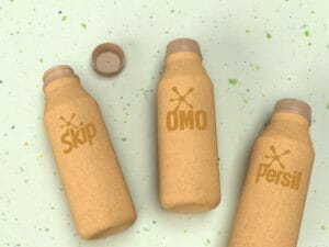 Waschmittelflasche aus Papier für Skip, Omo und Persil