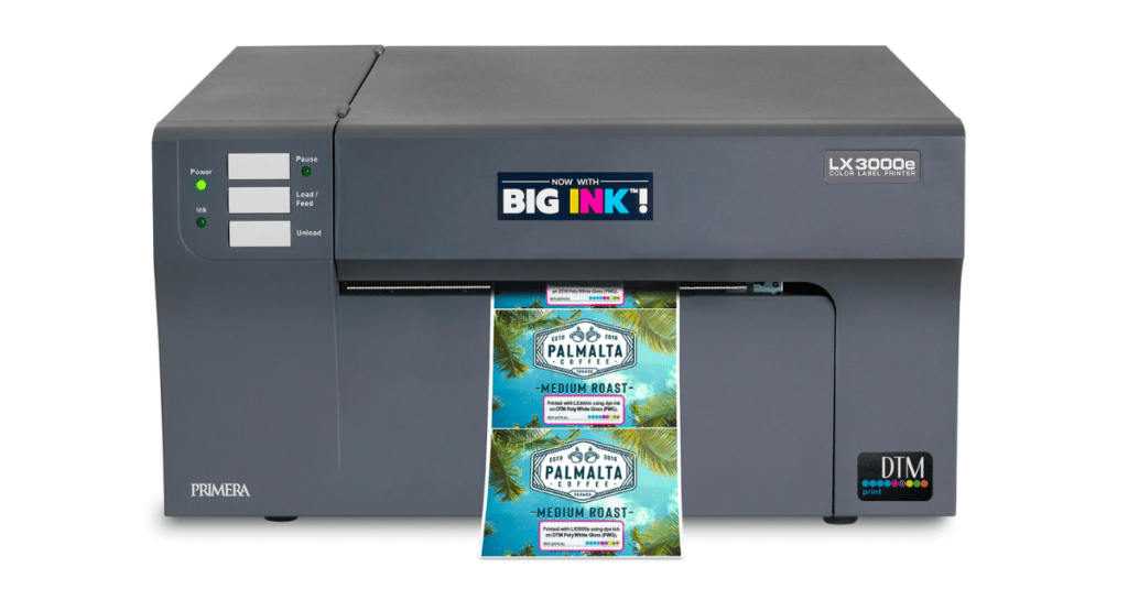 Farbetikettendrucker von DTM mit Big Ink System