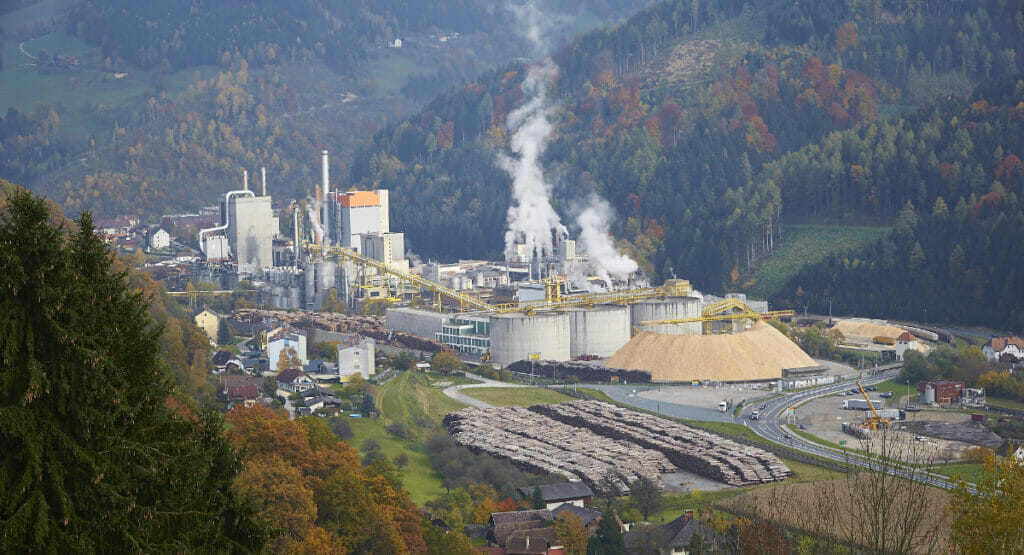Das Mondi-Werk in Frantschach, Österreich